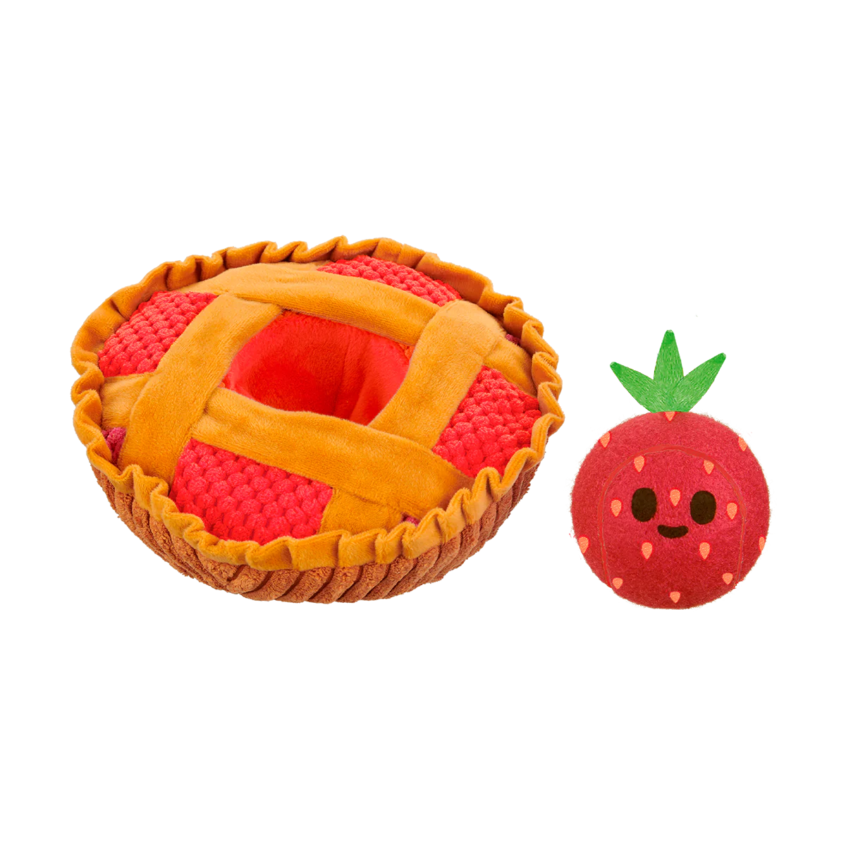 Strawberry Pie Plush Multi-Part + Enrichment Dog Toy - Image 7